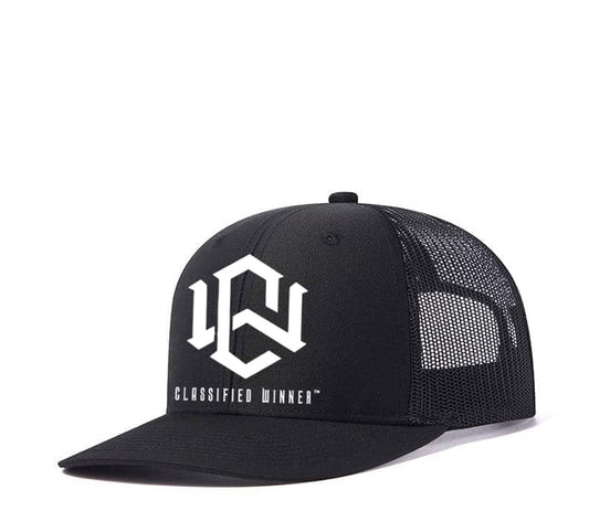 Kids size Black CW Trucker Cap.