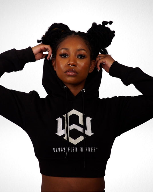 Women’s Black Crop-Top Sweatsuit