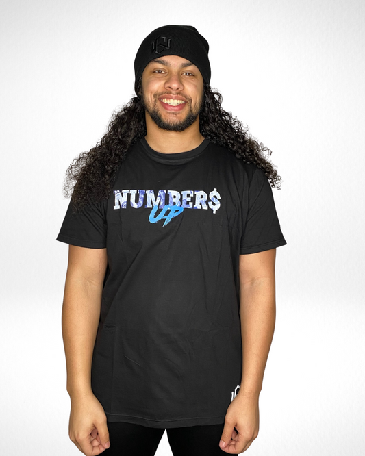 Black Numbers Up Tee