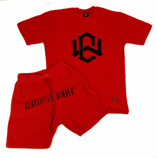 Classified Winner Red & Black Men’s Short Set